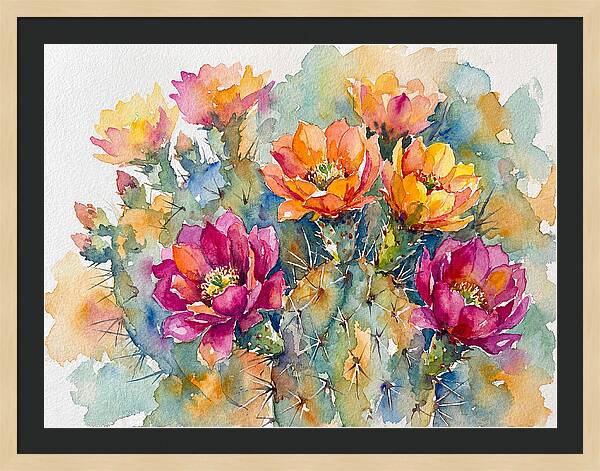 Cactus Flowers In Bloom