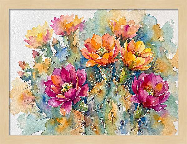 Cactus Flowers In Bloom