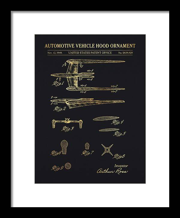 Cadillac Hood Ornament Gold Patent Usd159929s
