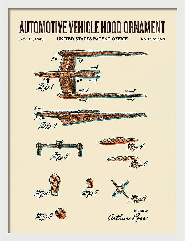 Cadillac Hood Ornament Retro Patent Usd159929s