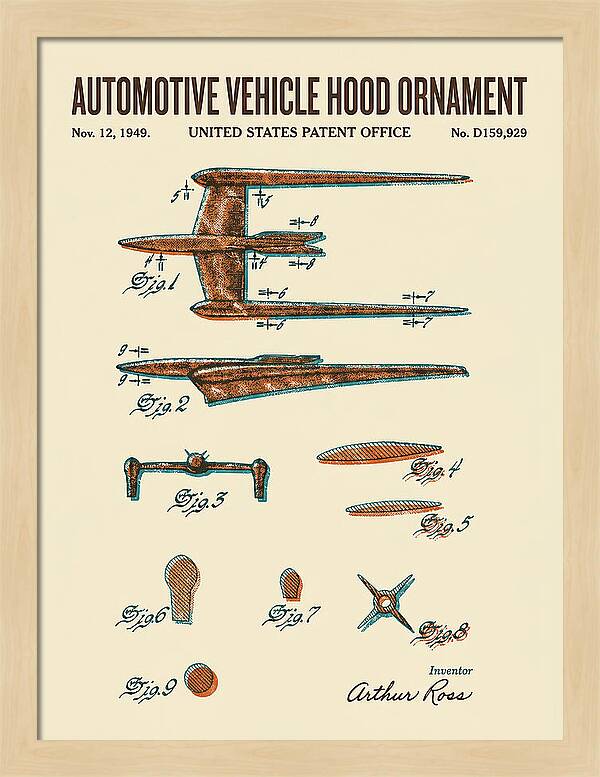 Cadillac Hood Ornament Retro Patent Usd159929s