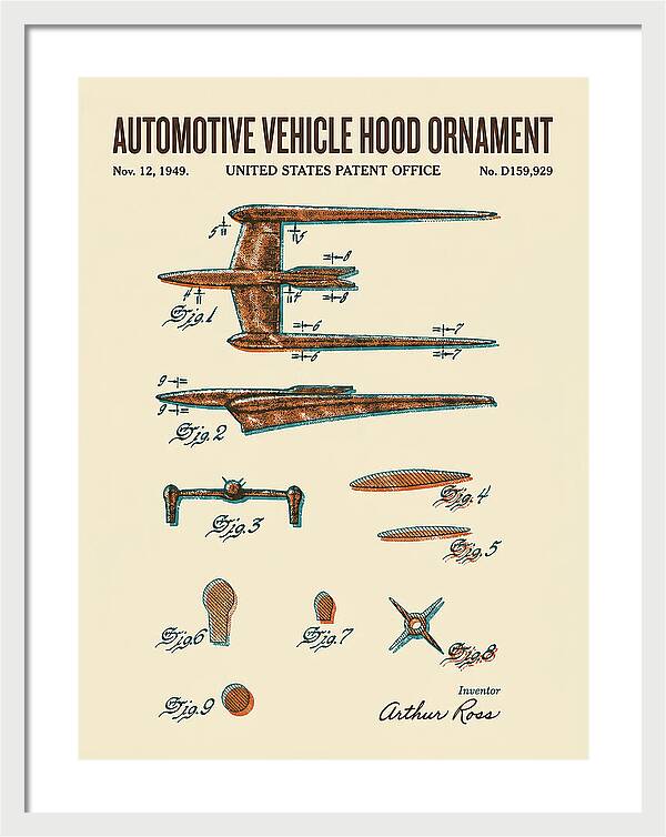 Cadillac Hood Ornament Retro Patent Usd159929s