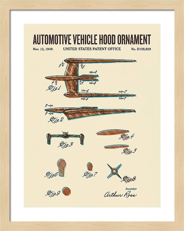 Cadillac Hood Ornament Retro Patent Usd159929s