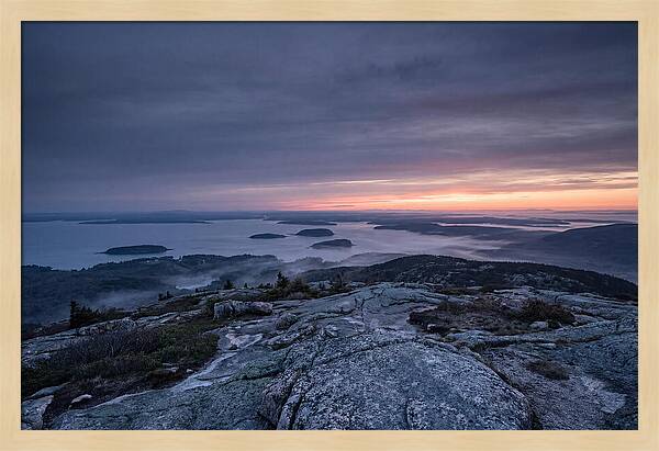 Cadillac Mountain Sunrise Over Landscape