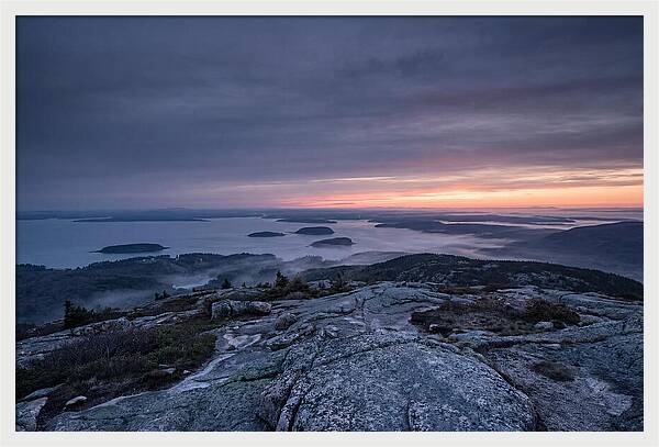 Cadillac Mountain Sunrise Over Landscape