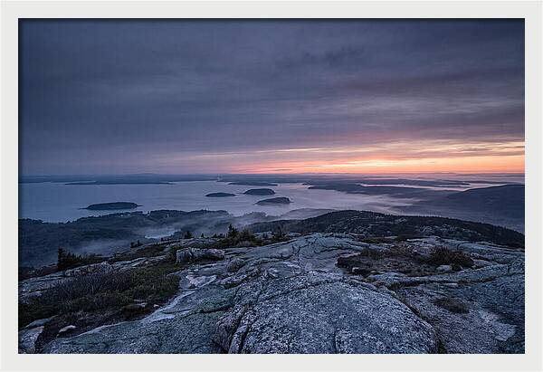 Cadillac Mountain Sunrise Over Landscape