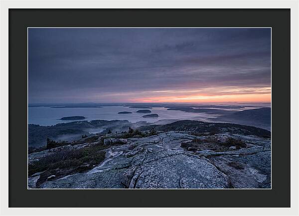 Cadillac Mountain Sunrise Over Landscape