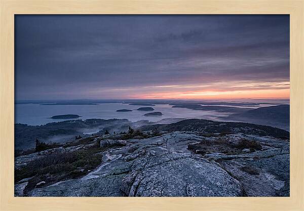 Cadillac Mountain Sunrise Over Landscape