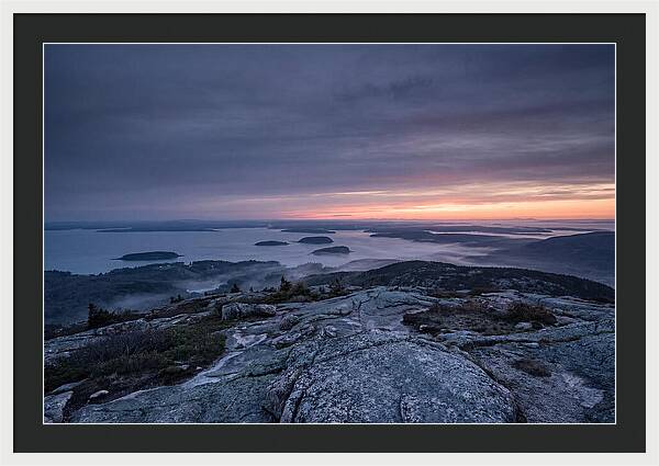 Cadillac Mountain Sunrise Over Landscape