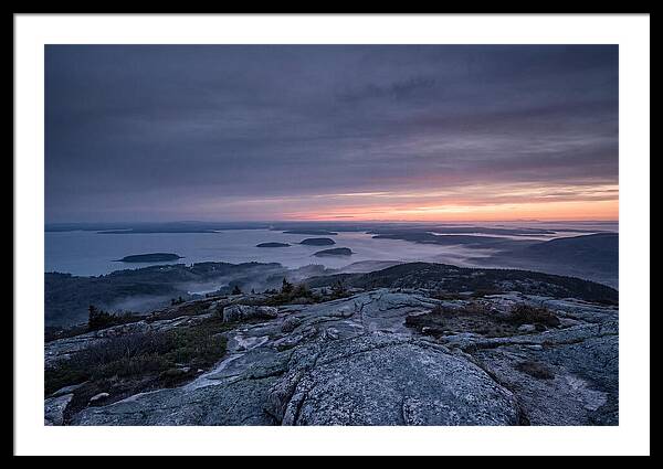 Cadillac Mountain Sunrise Over Landscape