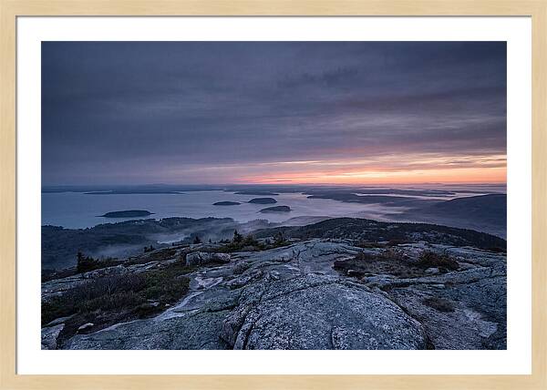 Cadillac Mountain Sunrise Over Landscape