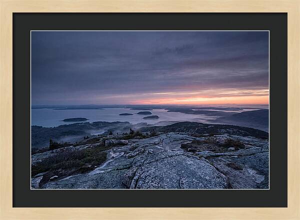 Cadillac Mountain Sunrise Over Landscape