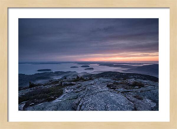 Cadillac Mountain Sunrise Over Landscape