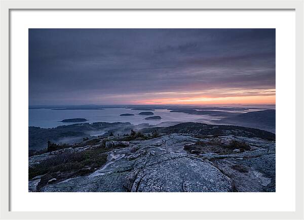 Cadillac Mountain Sunrise Over Landscape