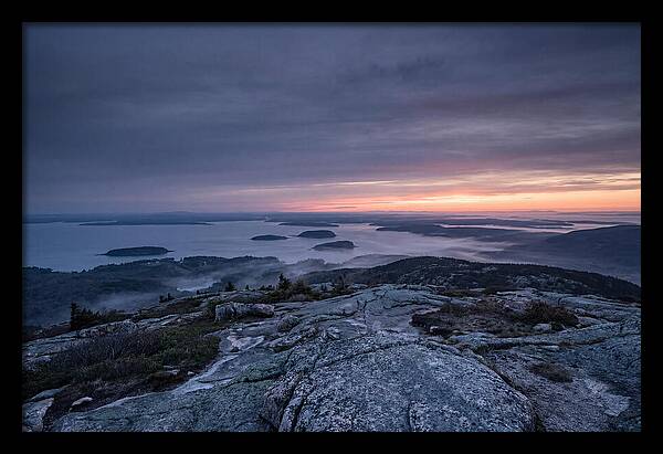 Cadillac Mountain Sunrise Over Landscape
