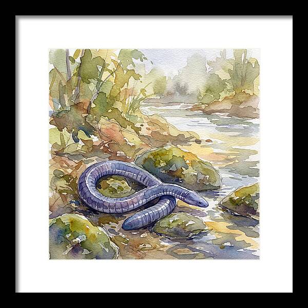 Caecilian By The Stream