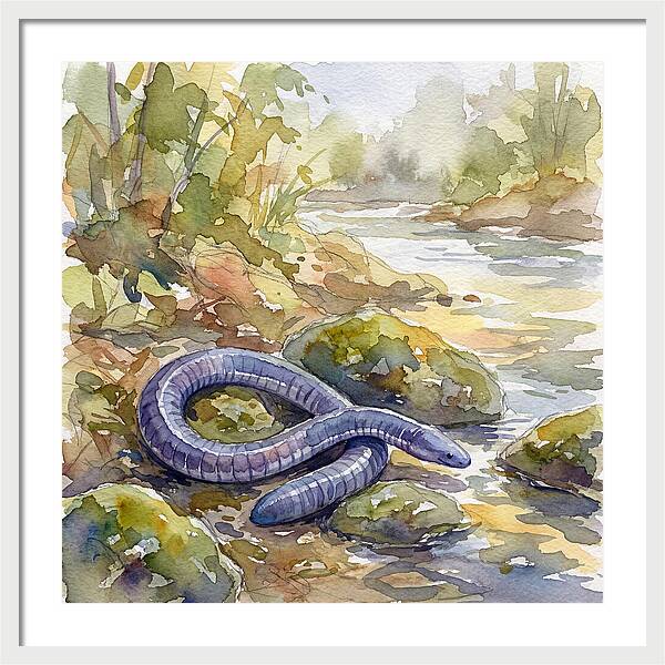 Caecilian By The Stream