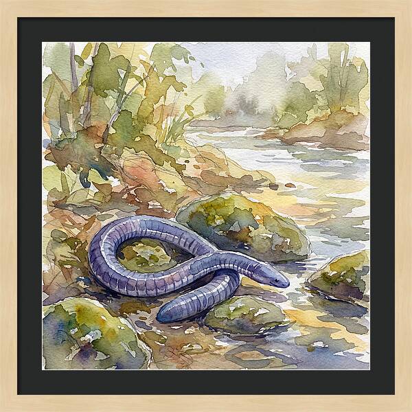 Caecilian By The Stream