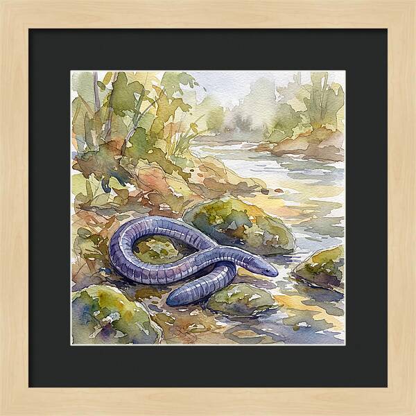 Caecilian By The Stream
