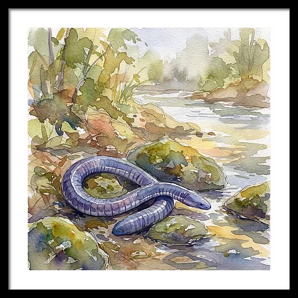 Caecilian By The Stream