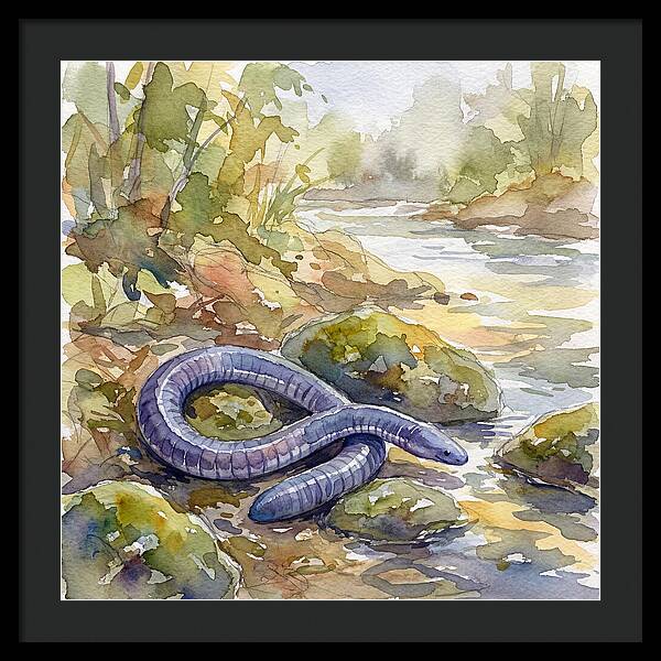 Caecilian By The Stream