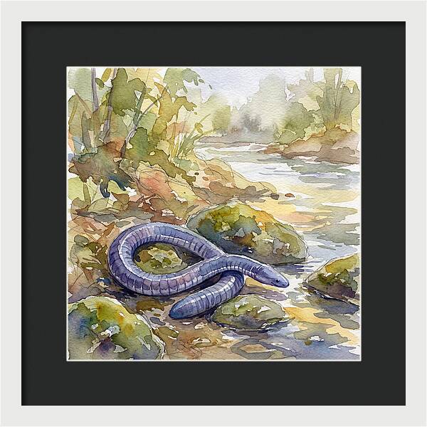 Caecilian By The Stream