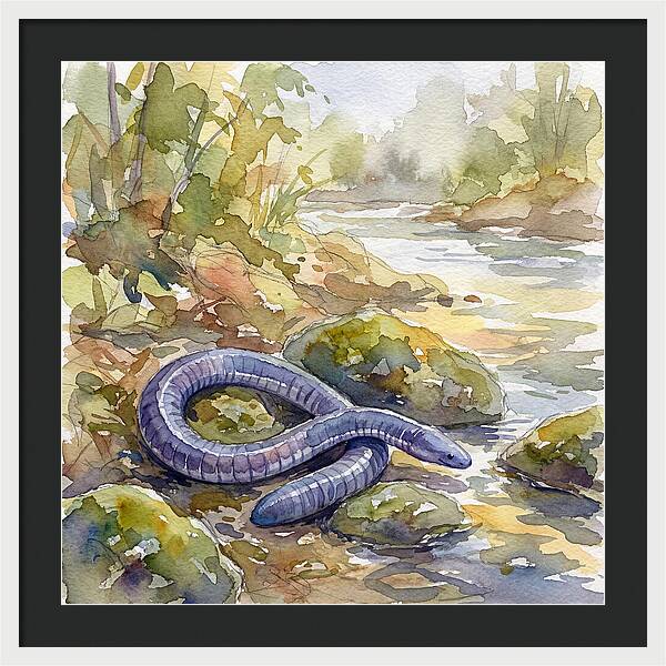 Caecilian By The Stream