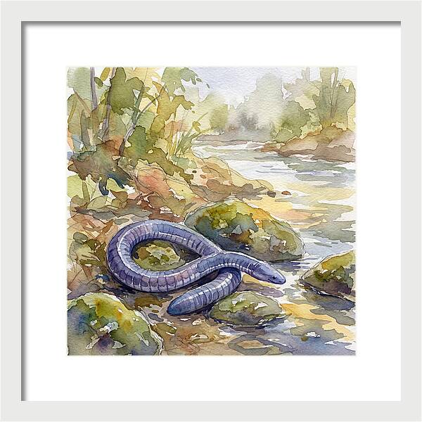 Caecilian By The Stream
