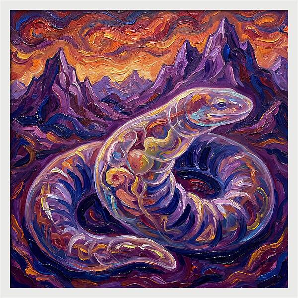 Caecilian In Expressionist Landscape