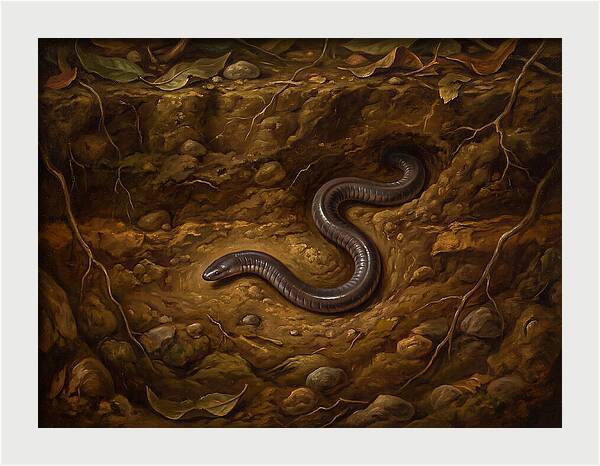 Caecilian In The Earth