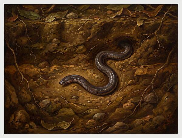Caecilian In The Earth