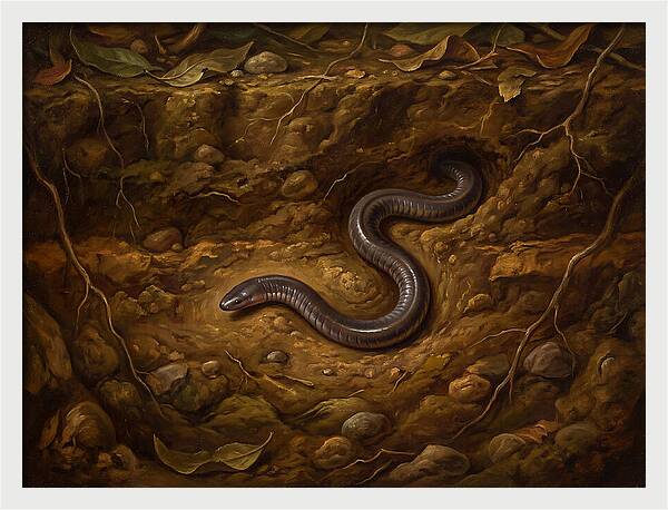 Caecilian In The Earth