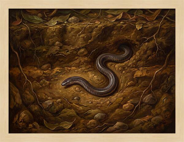 Caecilian In The Earth