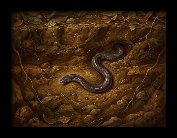 Caecilian In The Earth