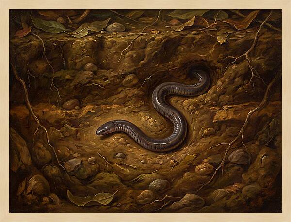 Caecilian In The Earth