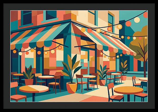 Caf Vibes In Colorful Geometry