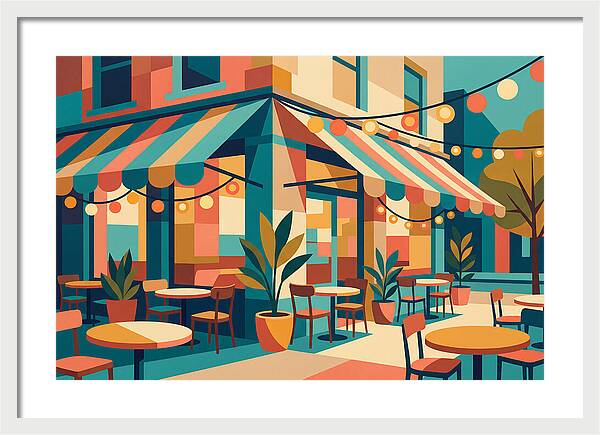 Caf Vibes In Colorful Geometry