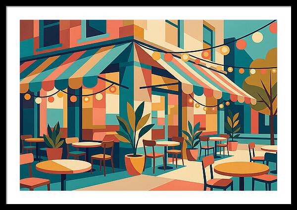 Caf Vibes In Colorful Geometry