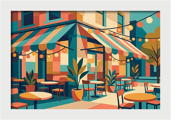 Caf Vibes In Colorful Geometry