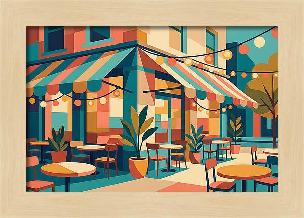 Caf Vibes In Colorful Geometry