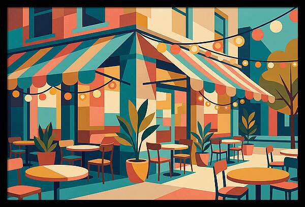 Caf Vibes In Colorful Geometry