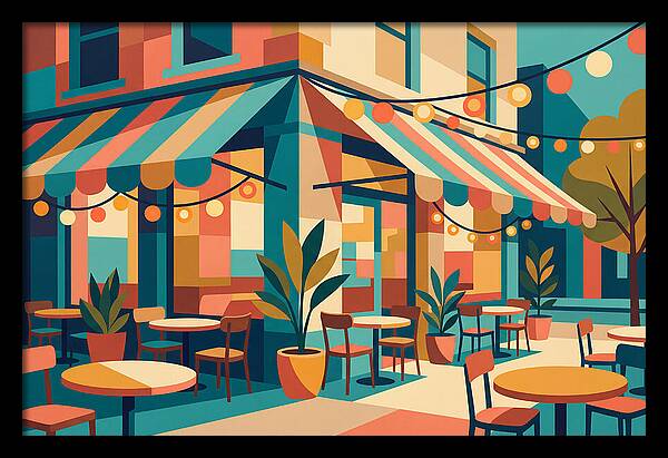 Caf Vibes In Colorful Geometry