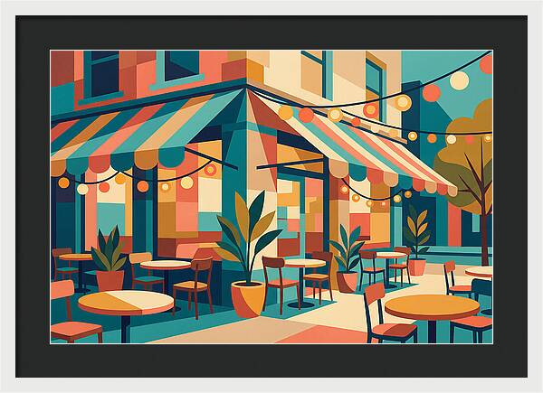 Caf Vibes In Colorful Geometry
