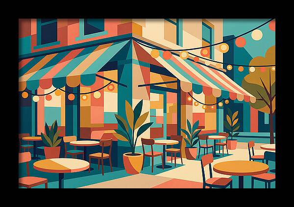 Caf Vibes In Colorful Geometry