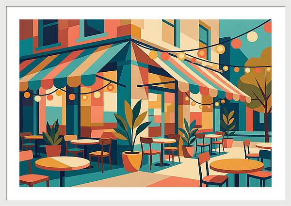 Caf Vibes In Colorful Geometry