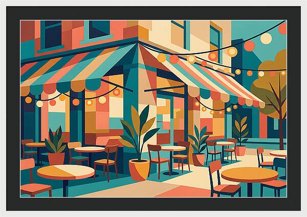 Caf Vibes In Colorful Geometry