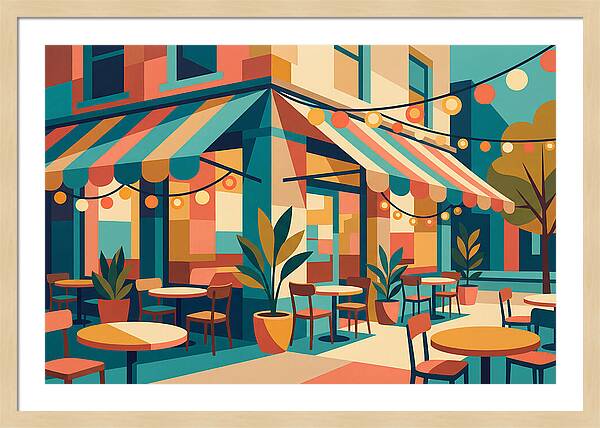 Caf Vibes In Colorful Geometry