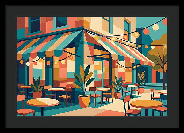 Caf Vibes In Colorful Geometry