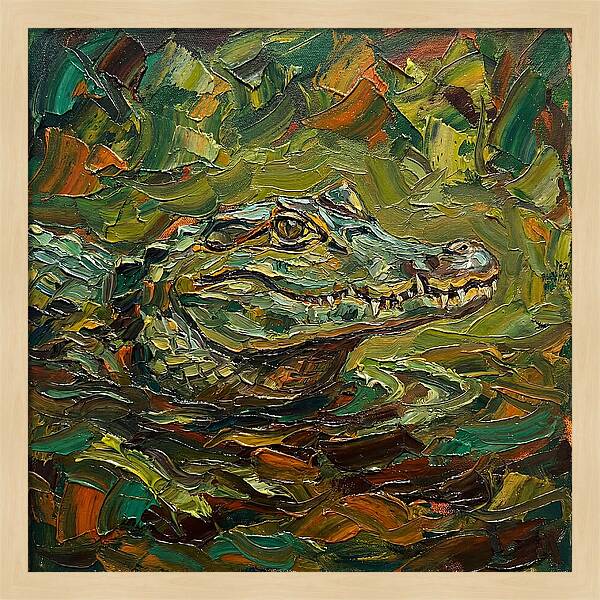 Caiman Among The Greens