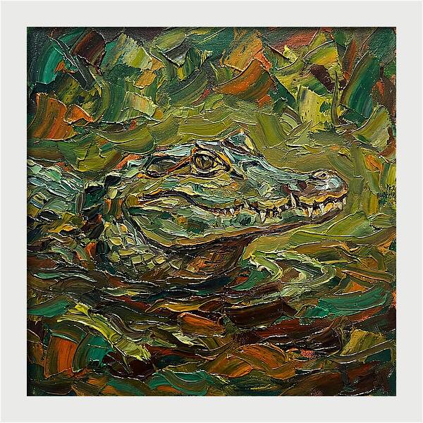 Caiman Among The Greens